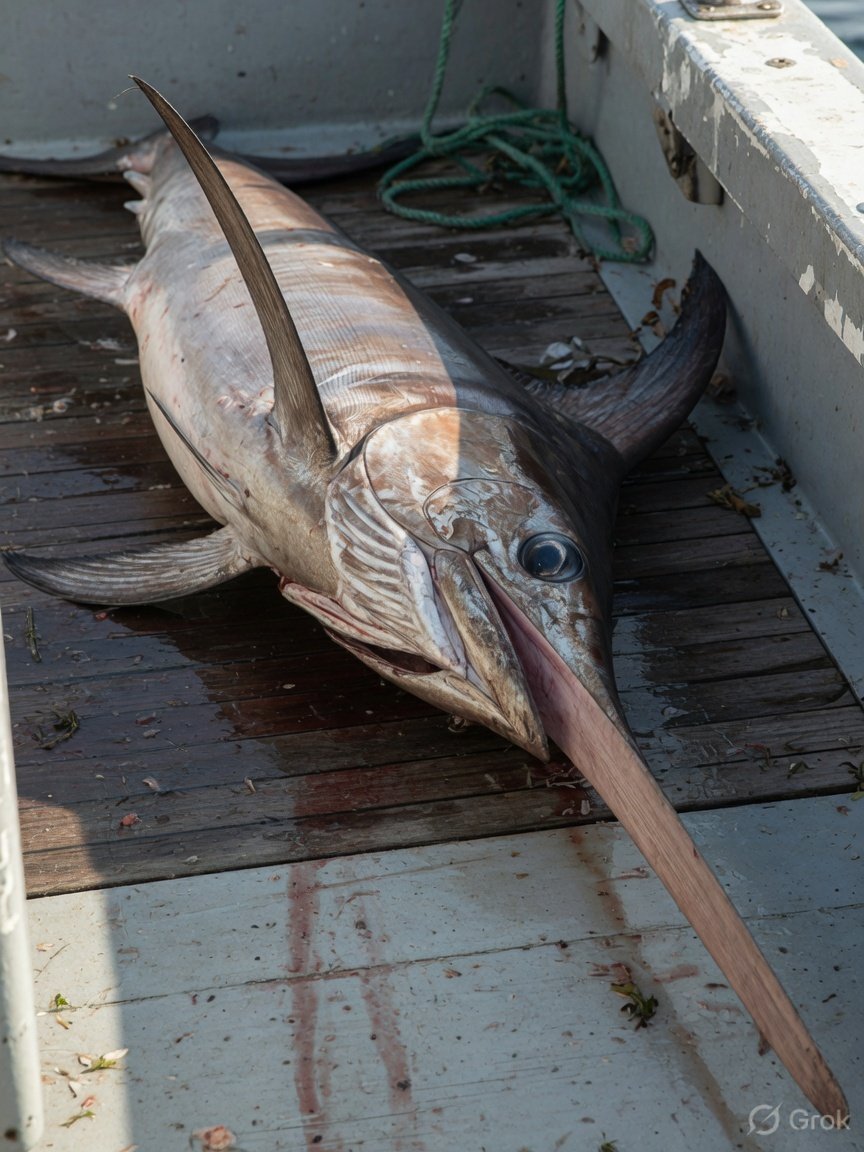 Swordfish billed during deep drop fishing